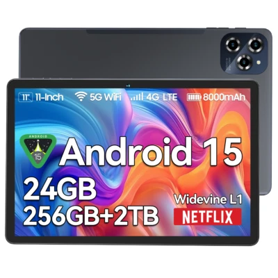 TABWEE KINGRID W90 Tablet 11 Zoll Andriod 15 24GB+256GB 8000mAh Widevine L1 4G Dual SIM