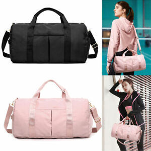 UK Lady Sport Duffle Bag Travel Handbag Overnight Weekend Yoga Luggage Bag Pink