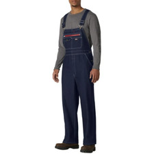 Genuine Dickies Men's Relaxed Fit Ultra Tough Bib Overalls, Rinsed Indigo, S R