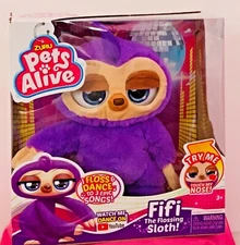 NEW ZURU PETS ALIVE FIFI THE FLOSING SLOTH NEW 3+