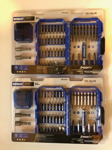 LOT of 2 X Kobalt 62pc Driving Bit Set 