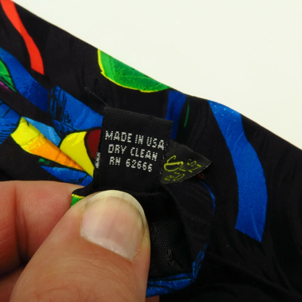 Corbata de cuello vintage Rush Limbaugh para hombre colorida floral 58"x3,75" años 90 sin límites Foto 4 de 4