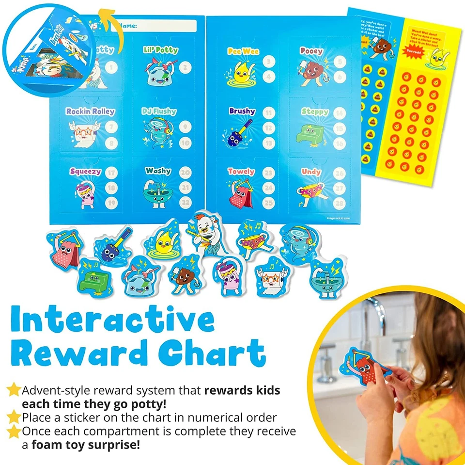THE POTTYS - POTTY TRAINING REWARD CHART GAME - TOILET TRAINING REWARDS STICKERS - Изображение 3 из 4