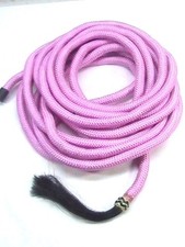 D.A. Riendas Mecate marca rosa 22' mezcla de polietileno con borla de pelo de caballo tachuela de caballo