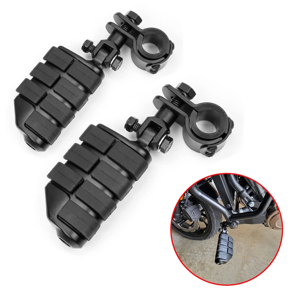 Par de abrazaderas de reposapiés de carretera de 1 1/4" 32 mm para Honda CB650F CB125F CB400F Foto 2 de 4