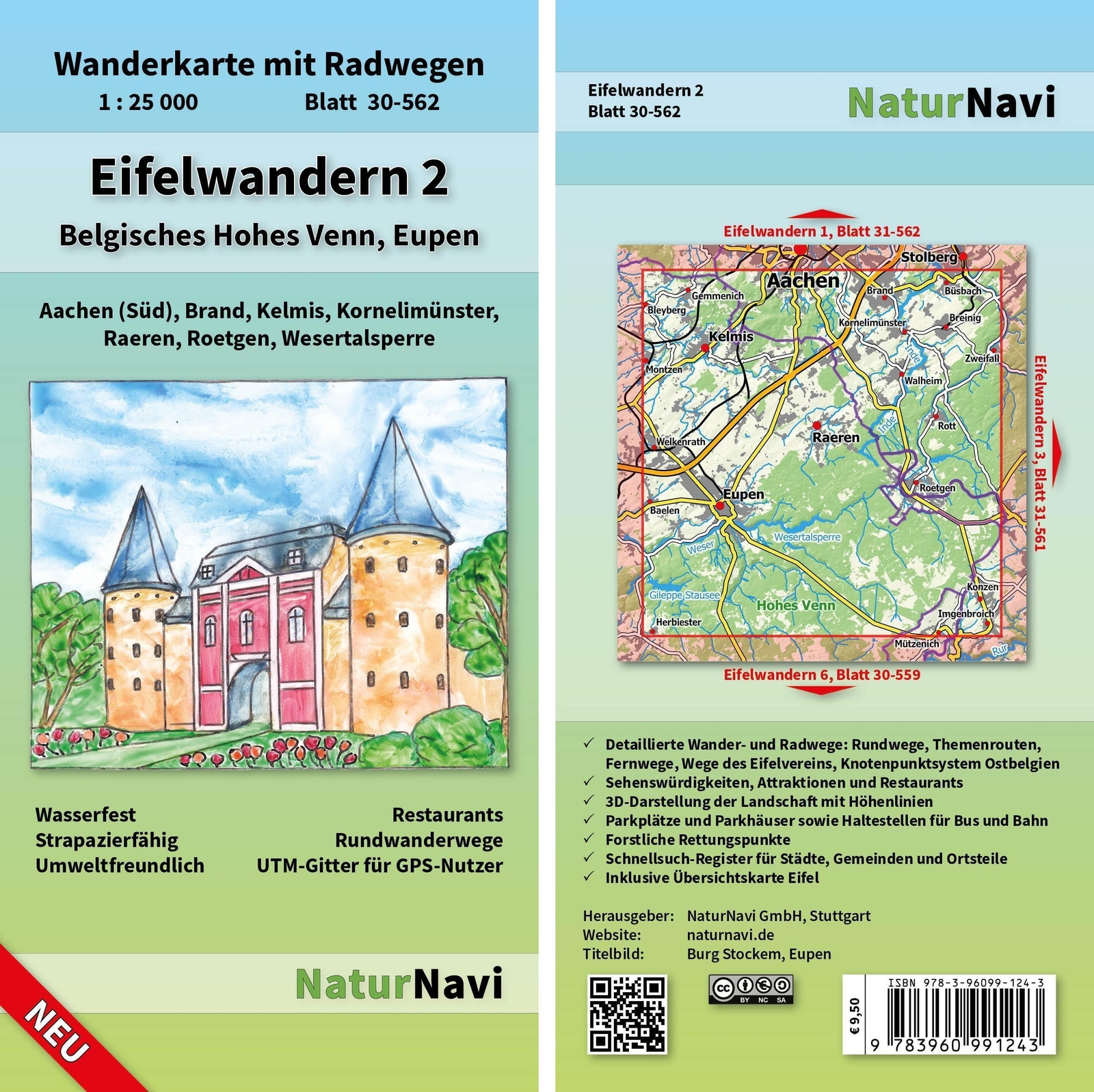 Eifelwandern 2 - Belgisches Hohes Venn, Eupen 1 : 25 000 | Naturnavi |