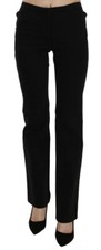 JUST CAVALLI Pants Black Mid Waist Straight Formal Trouser IT40/ US6 /S RRP 230