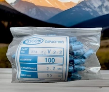 2 BAGS! of XICON Capacitor 100 PACK 50 V 2.2 Still Sealed In Package! NEW