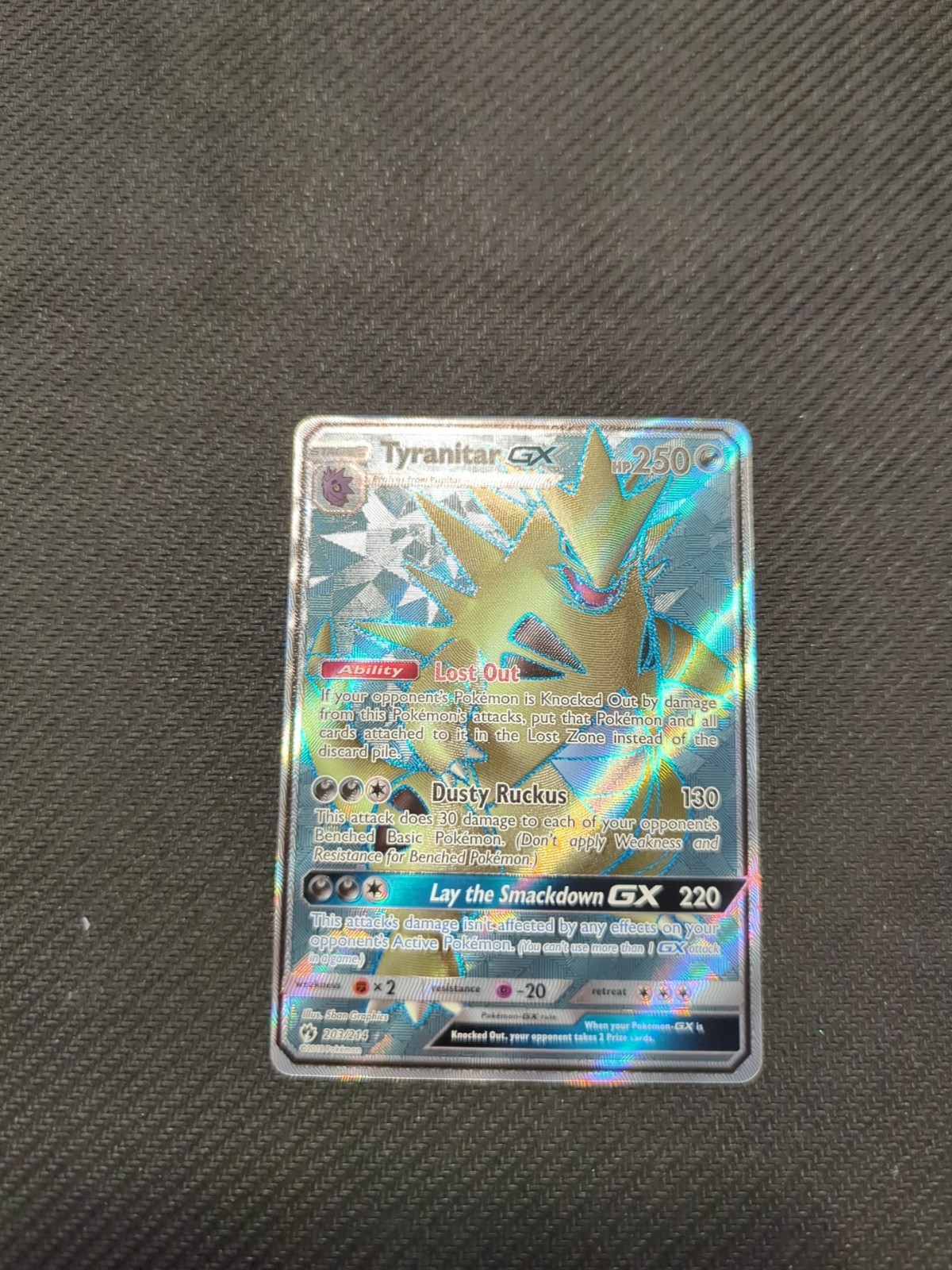 Tyranitar GX 203/214 Lost Thunder Full Art Pokemon NM Chh
