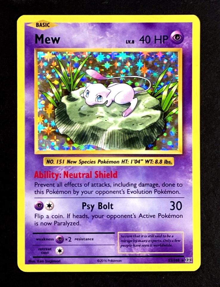 2016 Pokemon MEW XY Evolutions Set HOLO BLEED Misprint ERROR Card 53/108 Rare NM - Image 2 of 4