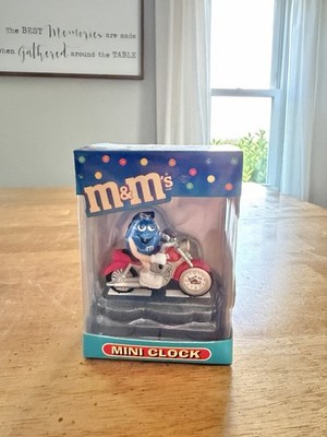 M&M s Born To Ride Mini Clock Blue M&M Motorcycle New in Box MMC100