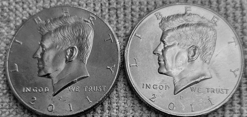2 - 2011 Kennedy half dollar coins 1 P + 1 D