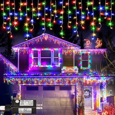 Christmas Lights Outdoor - 33Ft 400 LED Icicle Lights for outside with 75 Drops