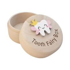 Tooth Fairy Box Wooden Tooth Keepsake Box for First Lost Teeth