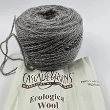 Hank/Cake Cascade Ecological Wool Yarn Bulky Peruvian Highland Grey 478 Yd