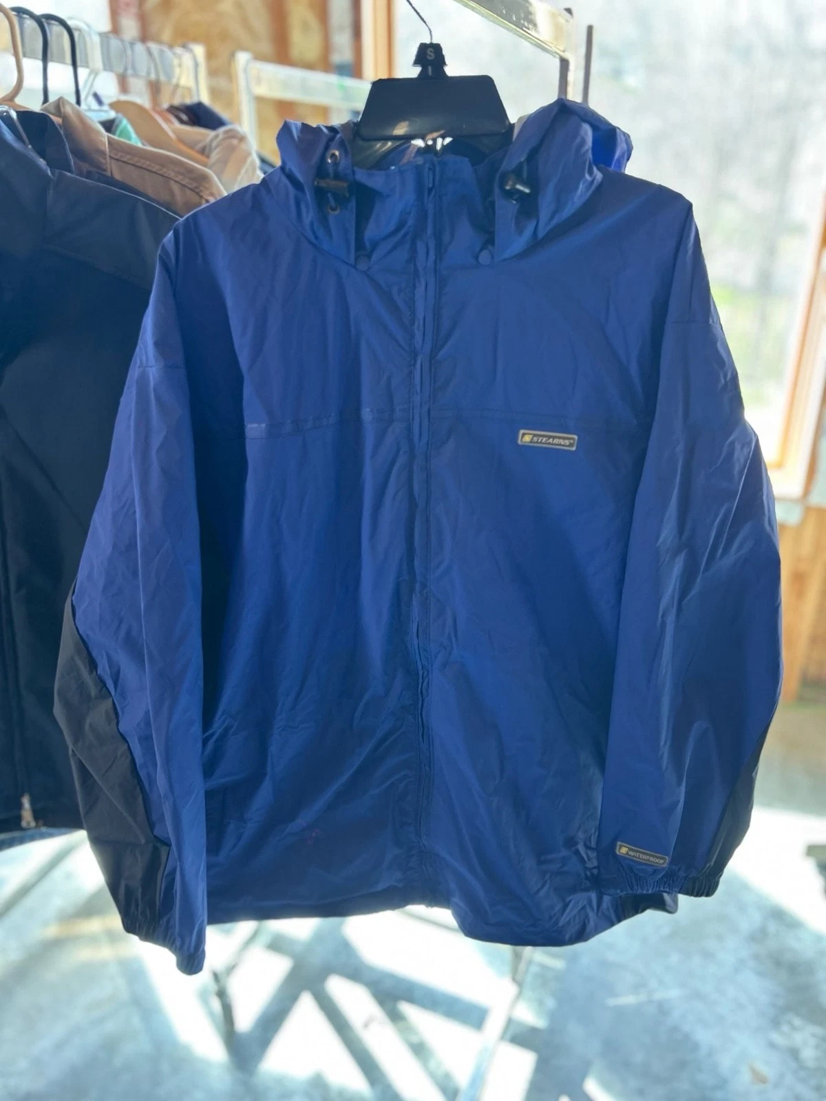 Stearns DryWear Waterproof Rain Jacket Blue Black Size XL