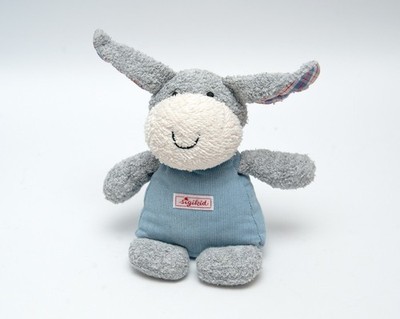 SIGIKID Esel Country blau grau sitzend Frottee Stofftier