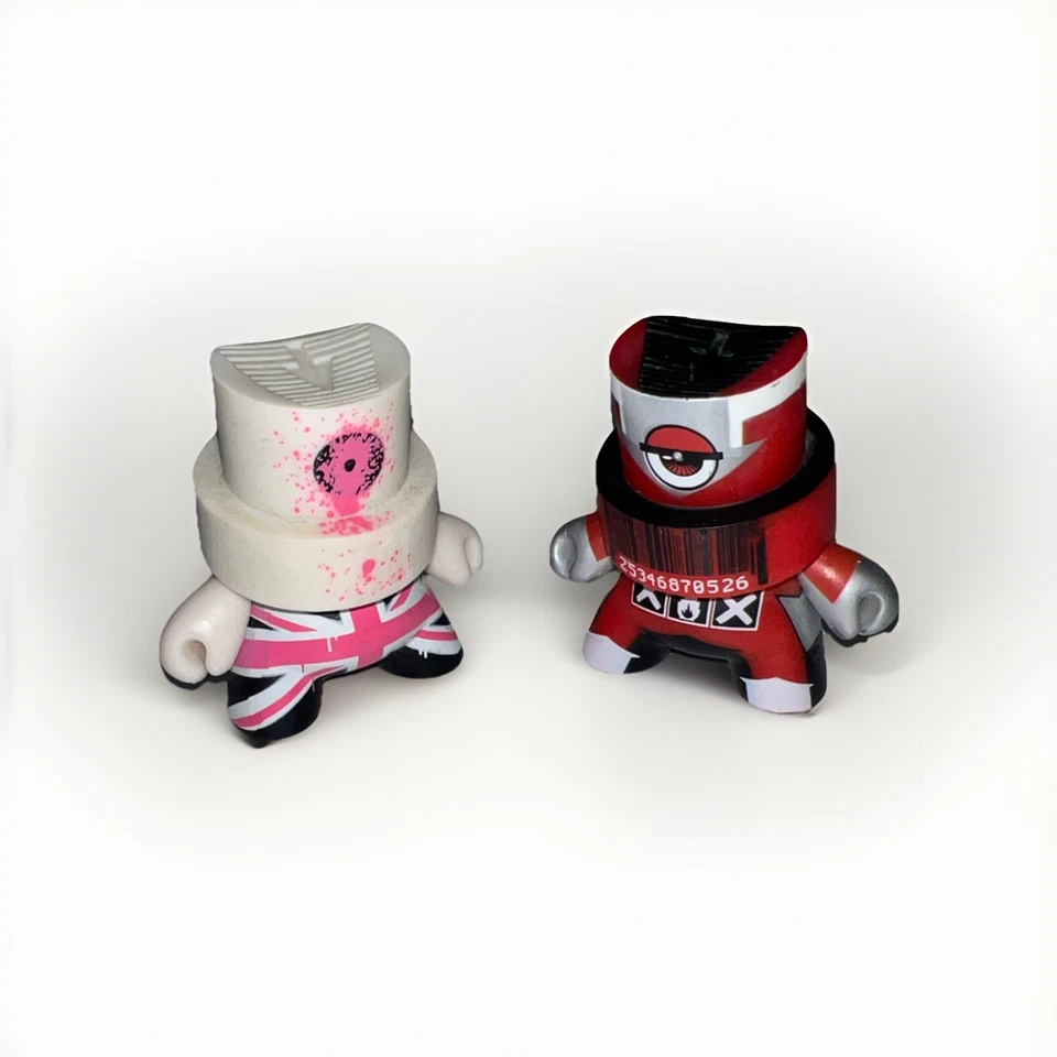 Kidrobot Fatcap LOTE DE 2 figuras de vinilo coleccionables RARAS serie 1 solo figuras Foto 4 de 4