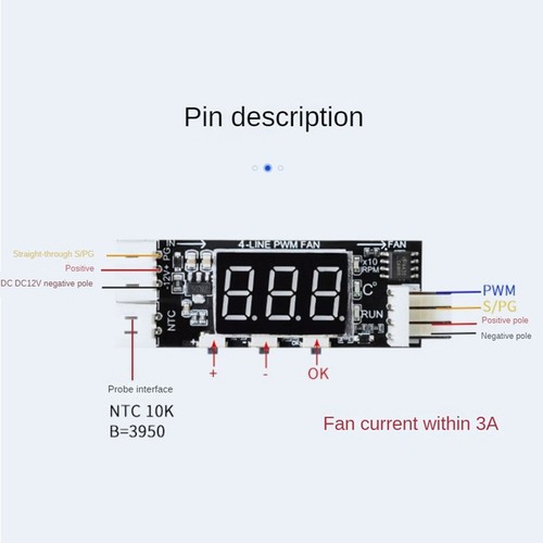 12-V-PWM-4-Draht-LüFtertemperaturregelung, Geschwindigkeitsregler, Chassis-6208 - Afbeelding 7 van 10