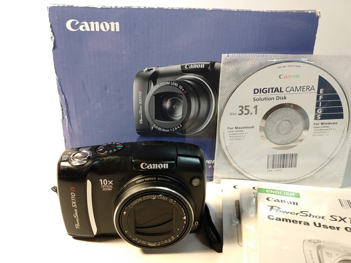 Canon PowerShot SX110 IS digital camera, 9 MP, tested/works, w/box