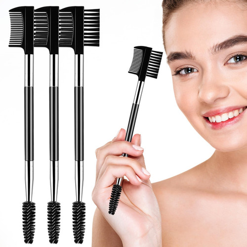 3 PCS Eyelash Shaper Eyelash Comb Double Head Eyebrow Eyelash Brush 3 Head Ey...