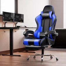 Gaming Chair, Computer Chair with Footrest and Lumbar Support