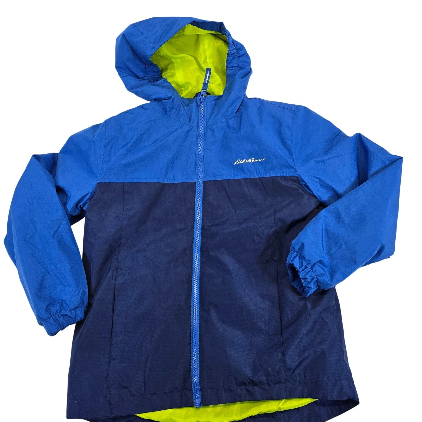 Eddie Bauer Kids Blue Navy Hooded Rain Jacket Windbreaker Size M 10 12
Opens in a new window or tab