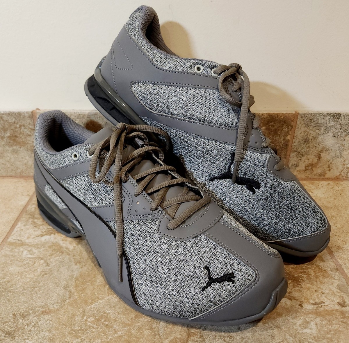 Puma Tazon Gray Knit Sneakers Men's Size Trainers Running Shoes  NWT NEW