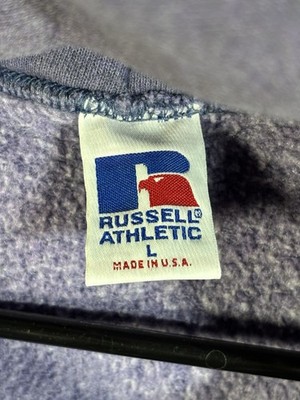 Vintage 90s Russell Athletic Zip Up Hoodie Faded Blue Made In USA
