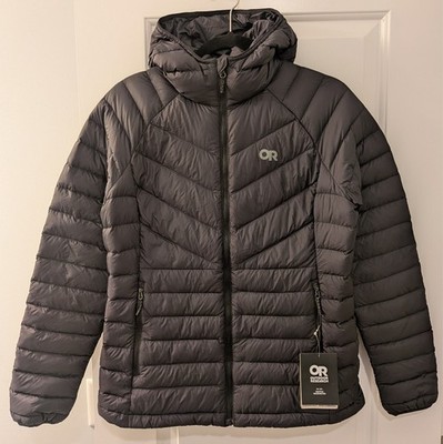 OUTDOOR RESEARCH Women's Transcendent Down Hoodie - MEDIUM - Black - New w/ Tags