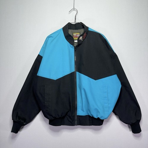 VTG 90s Bee Wild Western Wear Jacket - Black Blue - Cowboy - OVERSIZED LARGE
