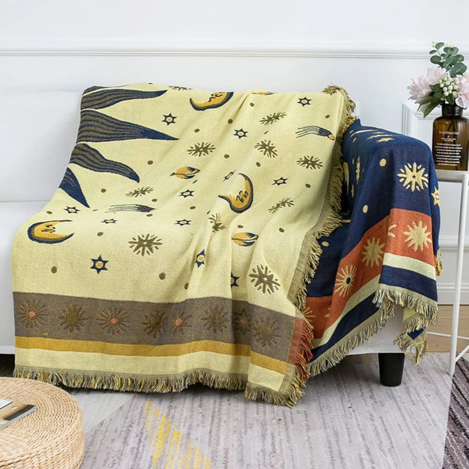 Manta Hippie Sol Luna Estrellas Boho Mantas Tapiz Celestial Hacer... Foto 4 de 4