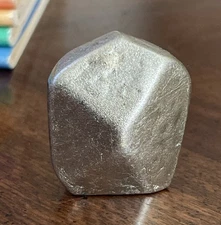 Preowned Vintage NOS Silver Leaf Nugget Brass Metal Lamp Finial