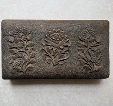 Victorian Carved Wooden Jewellery Box 19th Century Floral Relief Keepsake Box