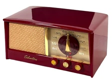 Restored Vintage MCM Silvertone AM-FM Antique Tube Radio. Bluetooth/iPod Ready!