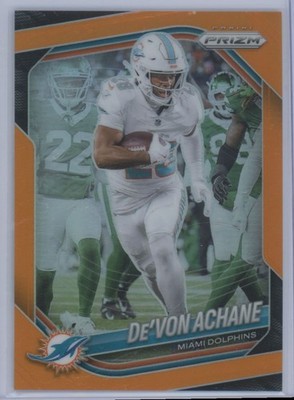 2025 Panini Prizm Orange De'Von Achane 075/249 Miami Dolphins #150
