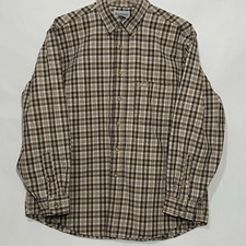 Carhartt Vintage Rugged Heavy Duty Work Wear Plaid Long Sleeve Shirt Men Large