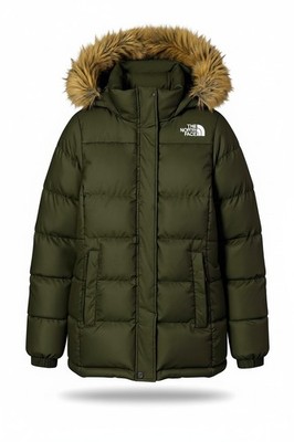 The North Face Gotham Damen JACKE S Khaki 550 Down Kapuze Gesteppt