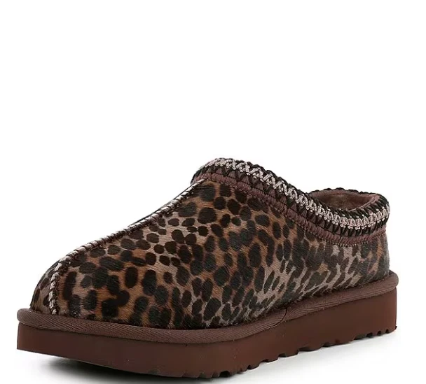 Горячие продажи UGG Tasman Caspian пятнистый животных печати икры волосы сабо, сожженный кедр - Изображение 4 из 4