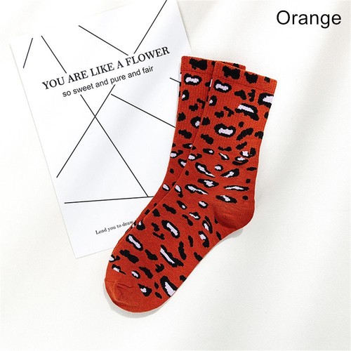 Vintage Winter Crew Socks Leopard Print Women Socks Long Sock Cotton Socks - Picture 14 of 20