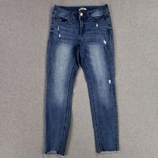 Refuge Size 6 Women's Jeans Skinny Jegging Soft Stretch Denim Light Wash Frayed