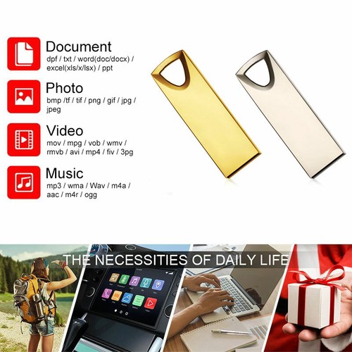 USB Flash Drive 2.0 Memory Stick Thumb 64GB 32GB 16GB 8GB Metal Pen Drive U Disk - Imagen 3 de 14