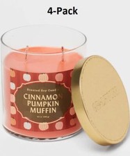 4-PACK Opalhouse 15.1oz Lidded Glass Jar Cinnamon Pumpkin Muffin Candle