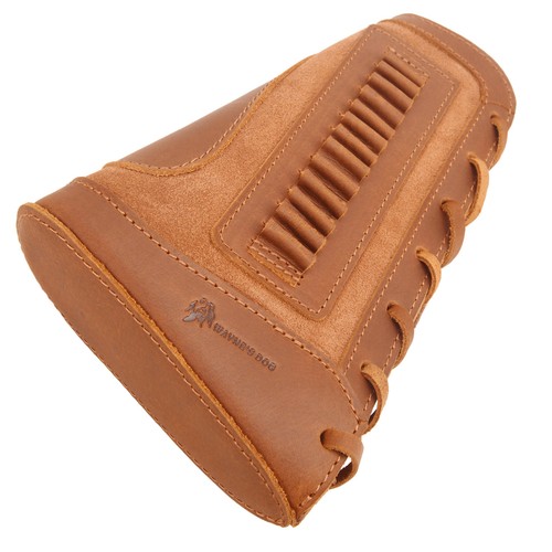 Custodia in pelle per munizioni copri fucile fucile buttstock per .357/.308/.22lr/12GA - Foto 47 di 62