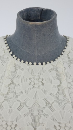 Topshop Mini Dress Ivory Crochet Cutwork Retro Summer Party Holiday UK 6 US 2 - 第 4/20 張圖片