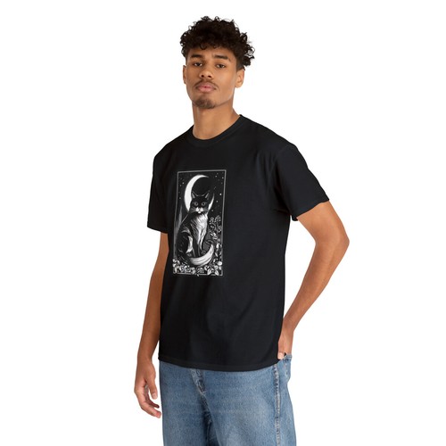 Camisa de tarjeta de gato y luna, camisa amante de gatos, camisa de regalo amante de la luna, camisa dueño de gato - Imagen 8 de 37