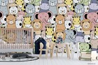 3D Animal Cartoon Kids Self-adhesive Removeable Wallpaper Wall Mural