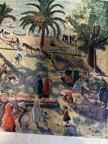 Jean Puy A Vintage 1942 Early Rare Etching Lithograph Of Le Marché de Sanary - Picture 9 of 14
