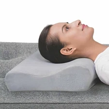Contoured Cervical Pillow, Grey, neck relaxation,1unit universal size,relaxation