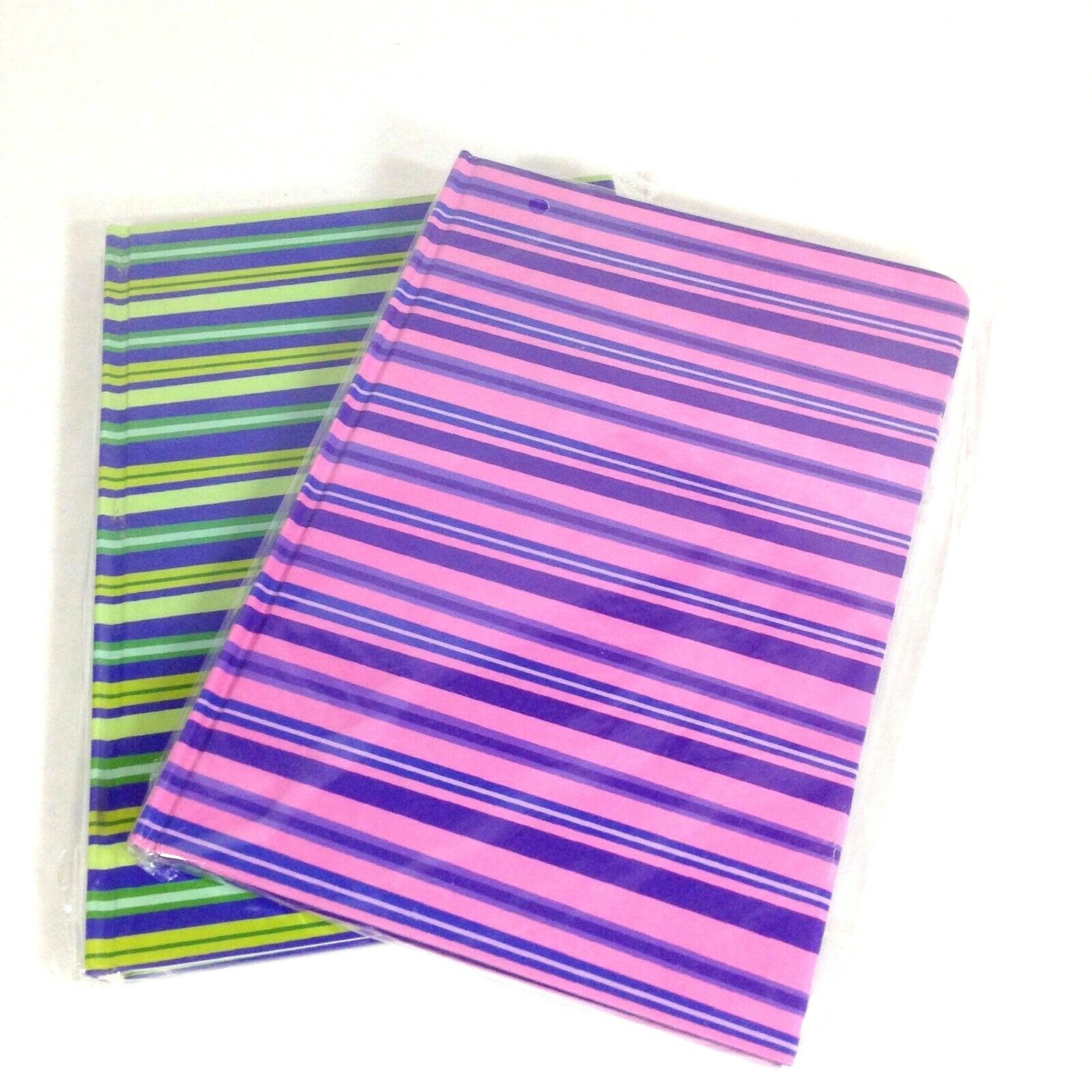 Notebook Striped Pink Green Bound Lined Pages Journal 8 x 6-image